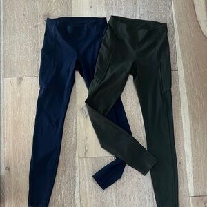 lululemon athletica Navy and Dark Green Leggings